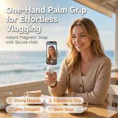 📸 Zoomable Magnetic Palm Grip | Selfie Stick & Tripod
