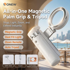 📸 Zoomable Magnetic Palm Grip | Selfie Stick & Tripod