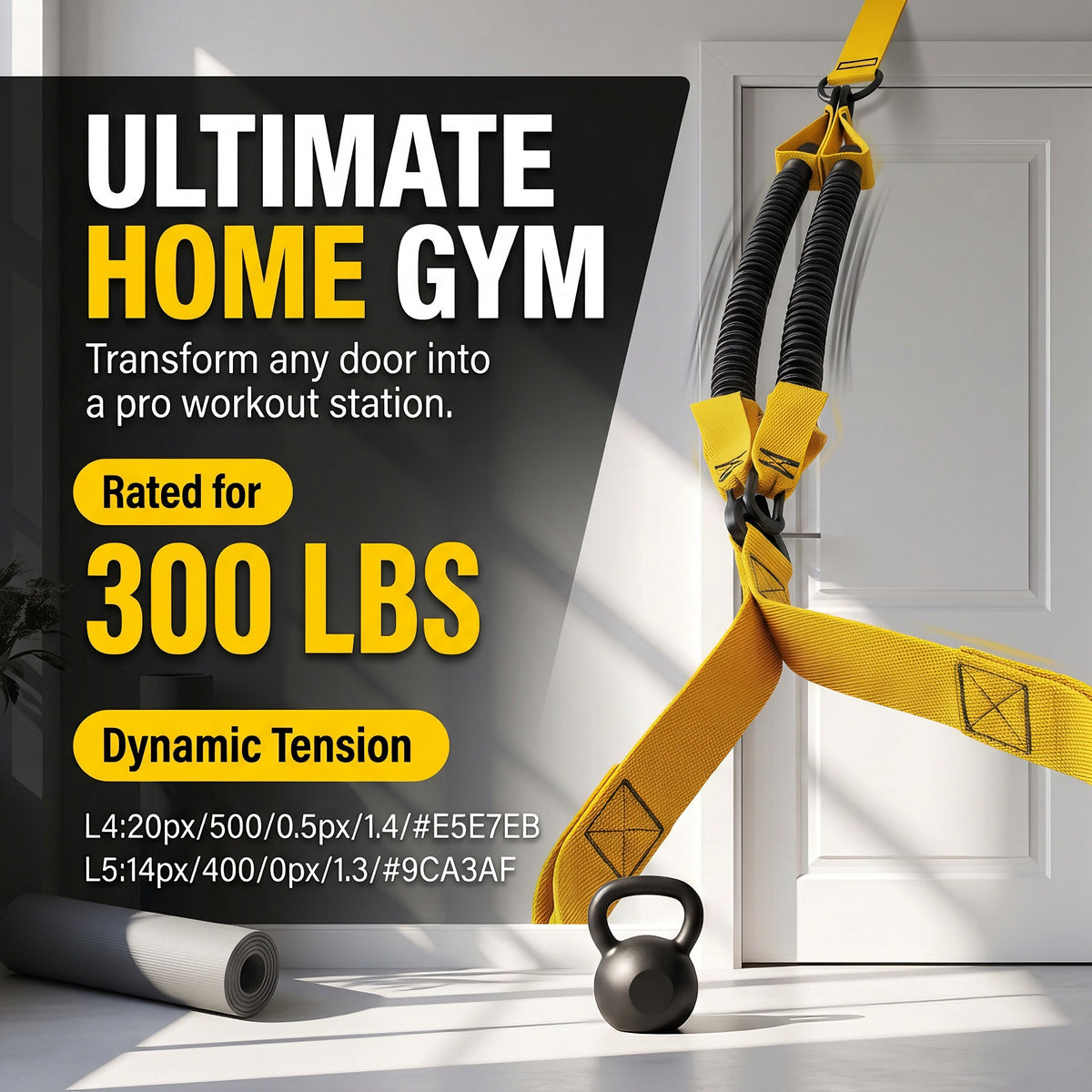 💪 225LBS Heavy Duty Cable Resistance Band Home Gym Training Set