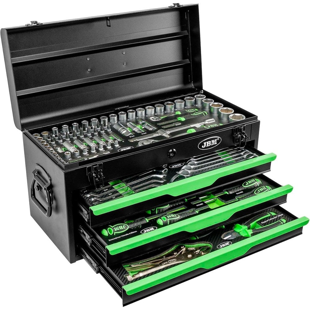 ✔ Metal Tool Box With 3 Drawers